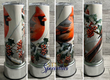 Load image into Gallery viewer, 20 oz Red Cardinal Holiday Tumbler Stainless Steel Double Wall Insulated