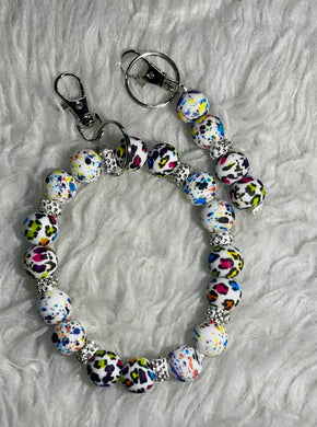 Silicone Wristlet and Keychain Paint Splatter