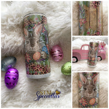 Load image into Gallery viewer, Glitter Easter Bunny Sublimation Duo Lid Tumbler 15 oz