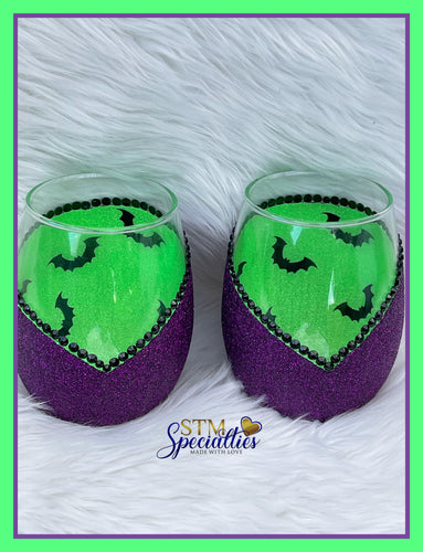 I am Bat's over You! Wine Glass